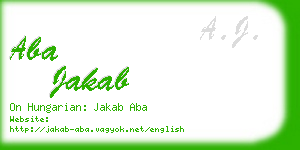 aba jakab business card